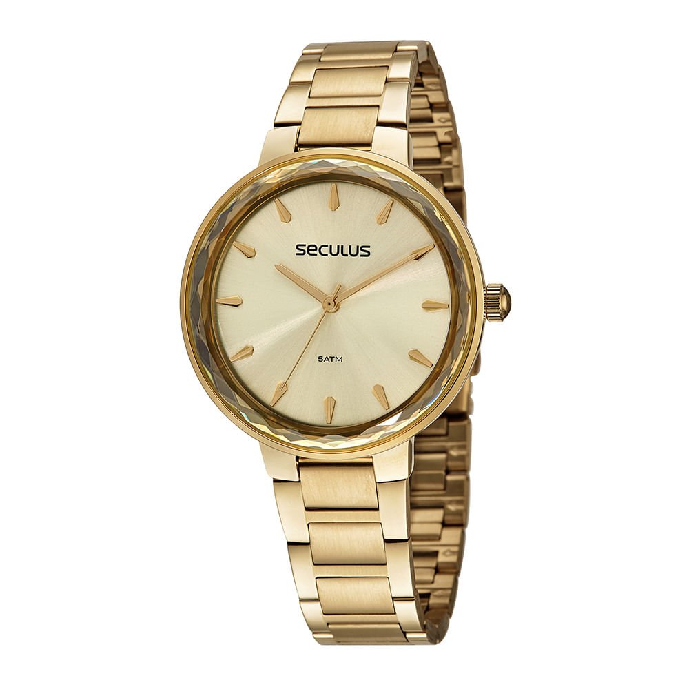 Relógio Feminino Casual Dourado Dourado 1