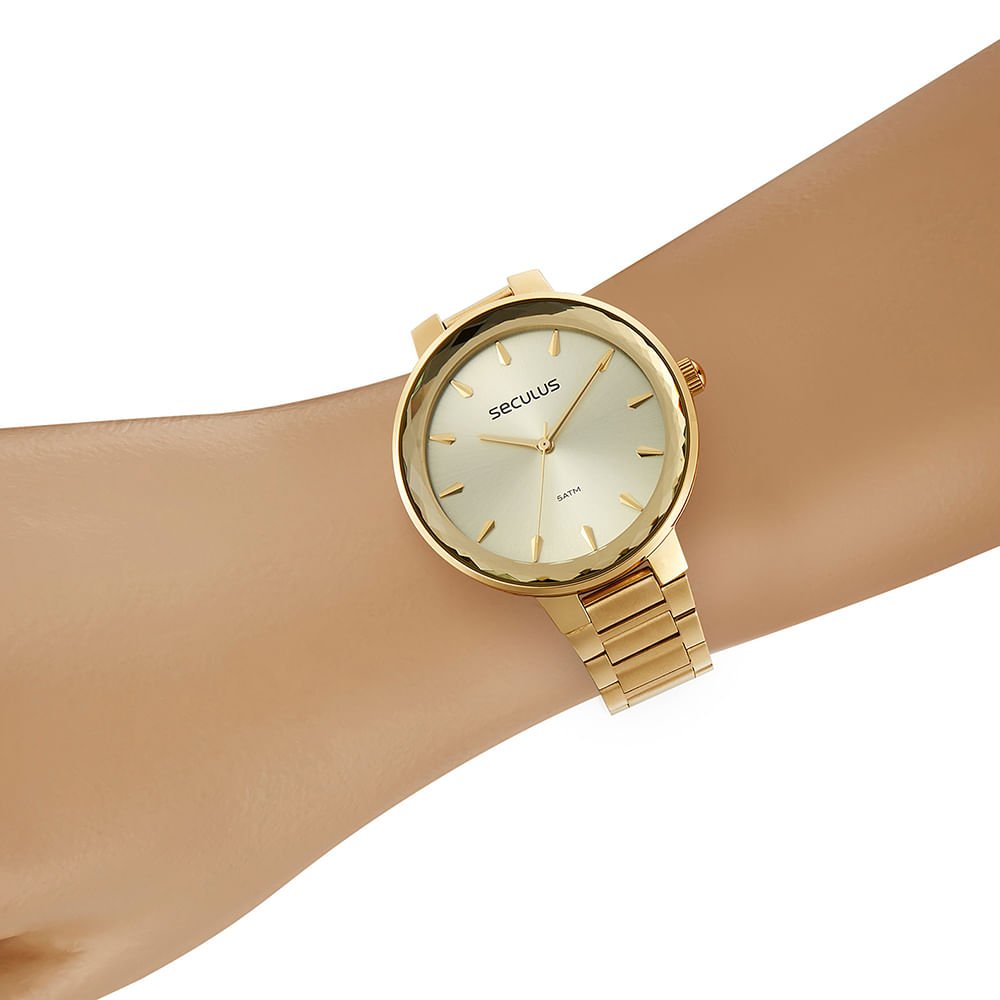 Relógio Feminino Casual Dourado Dourado 3