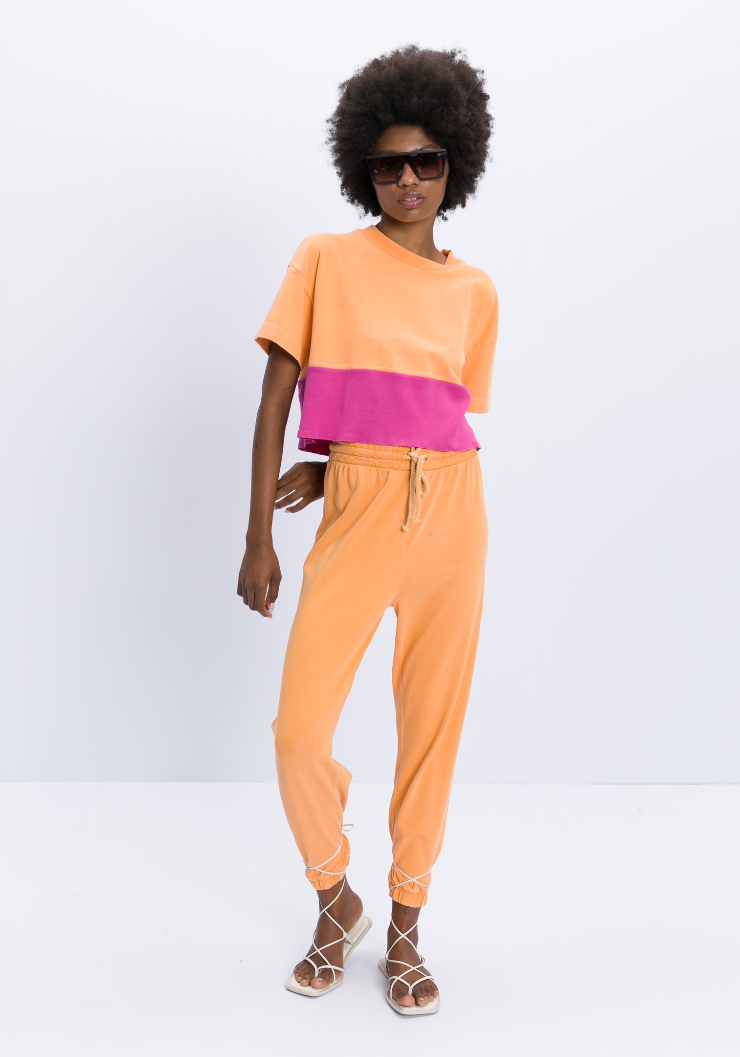 T-shirt Cropped Bicolor