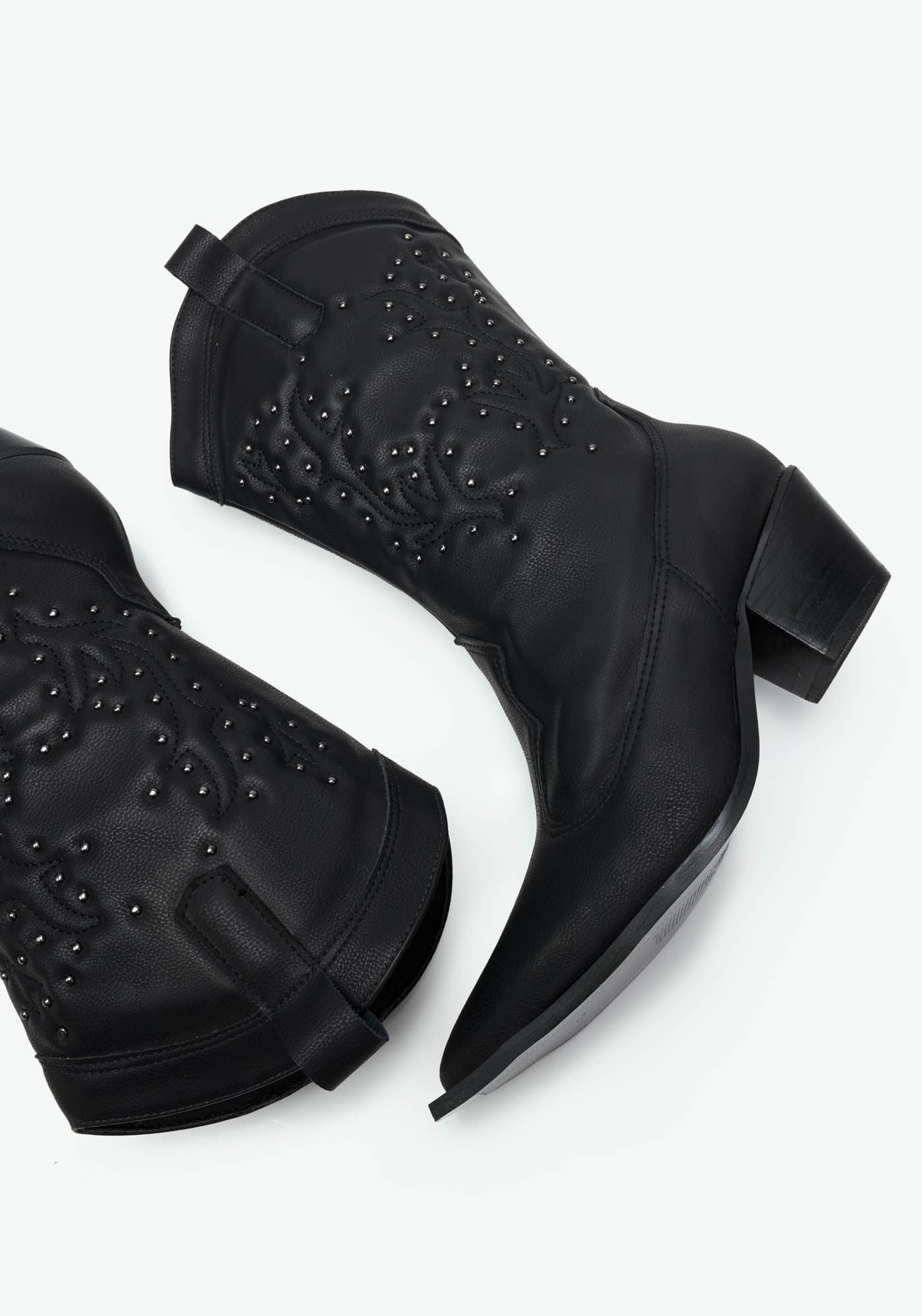 Bota Western Cano Curto Salto Grosso Tac Preto Preto 2