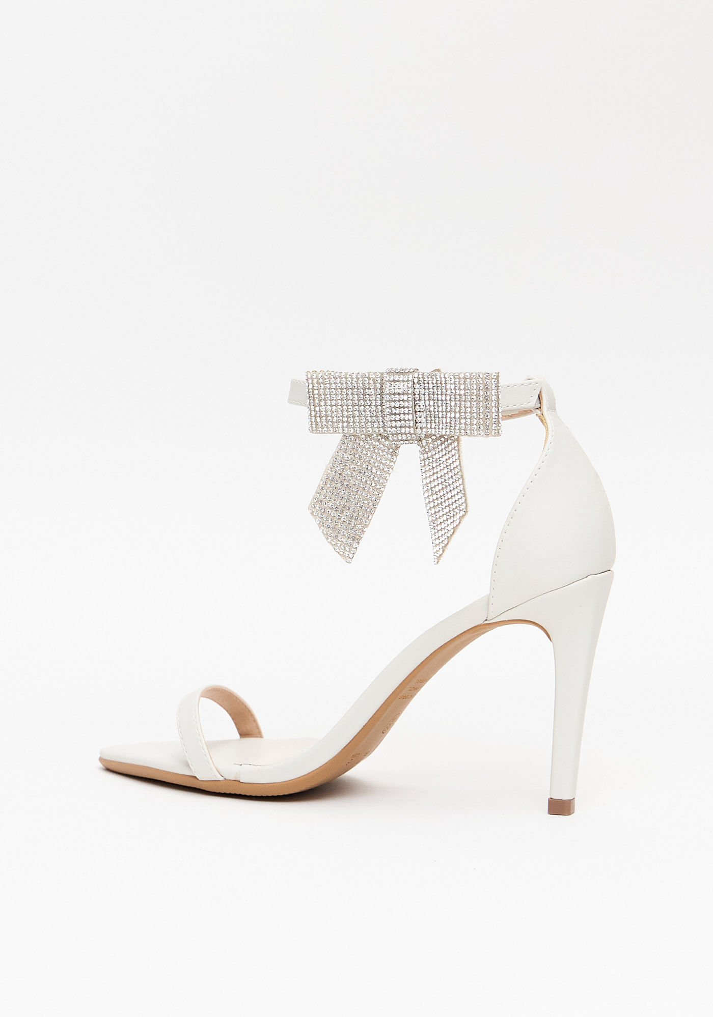 Sandália Salto Fino com Laço Branco 3