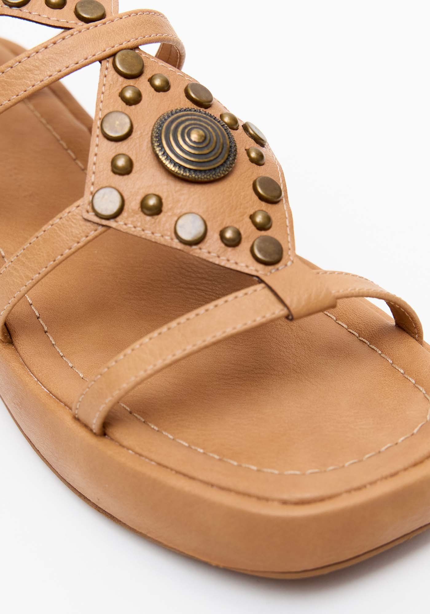 Sandália Flatform com Tiras Bege 3