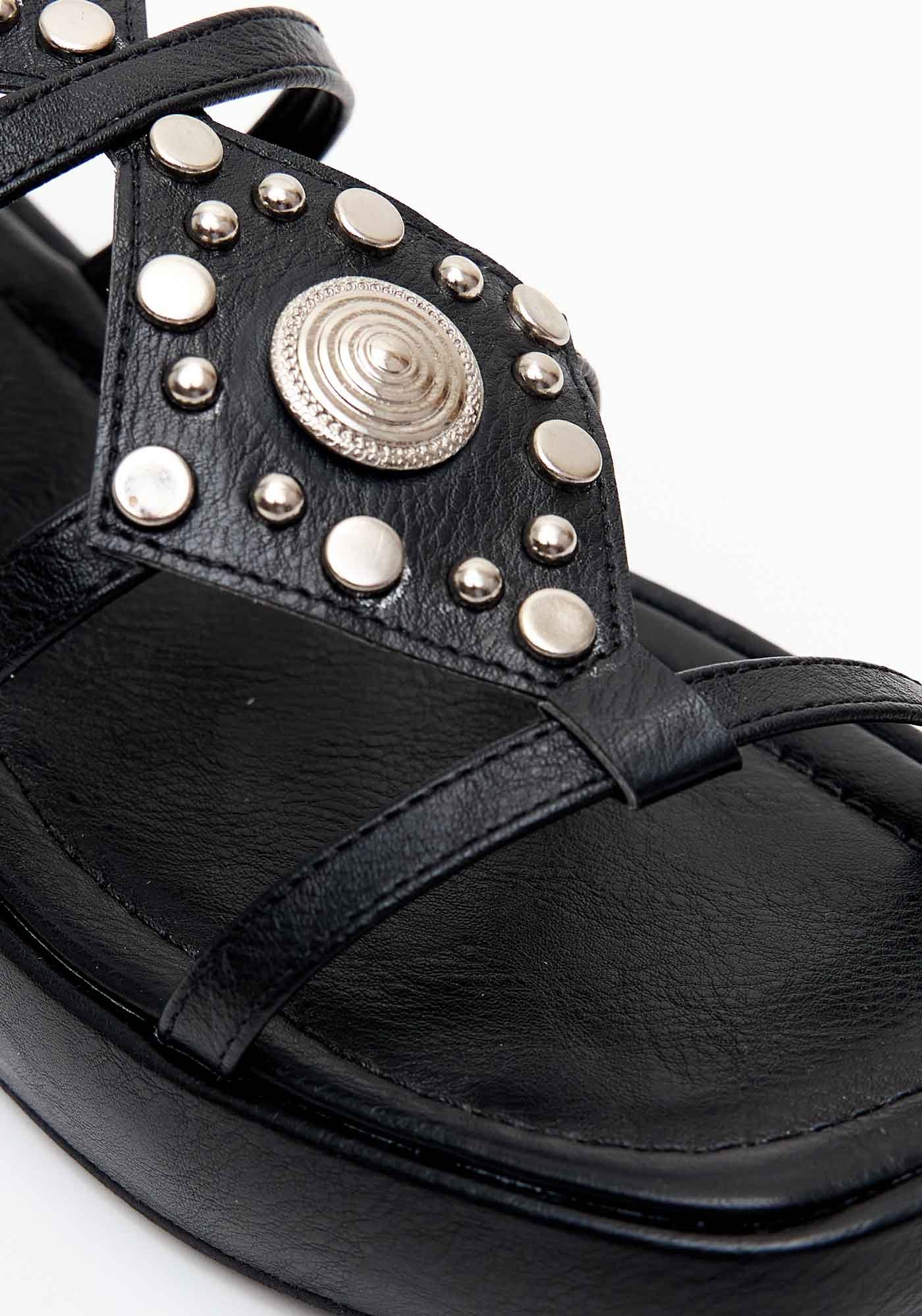 Sandália Flatform com Tiras Preto 3