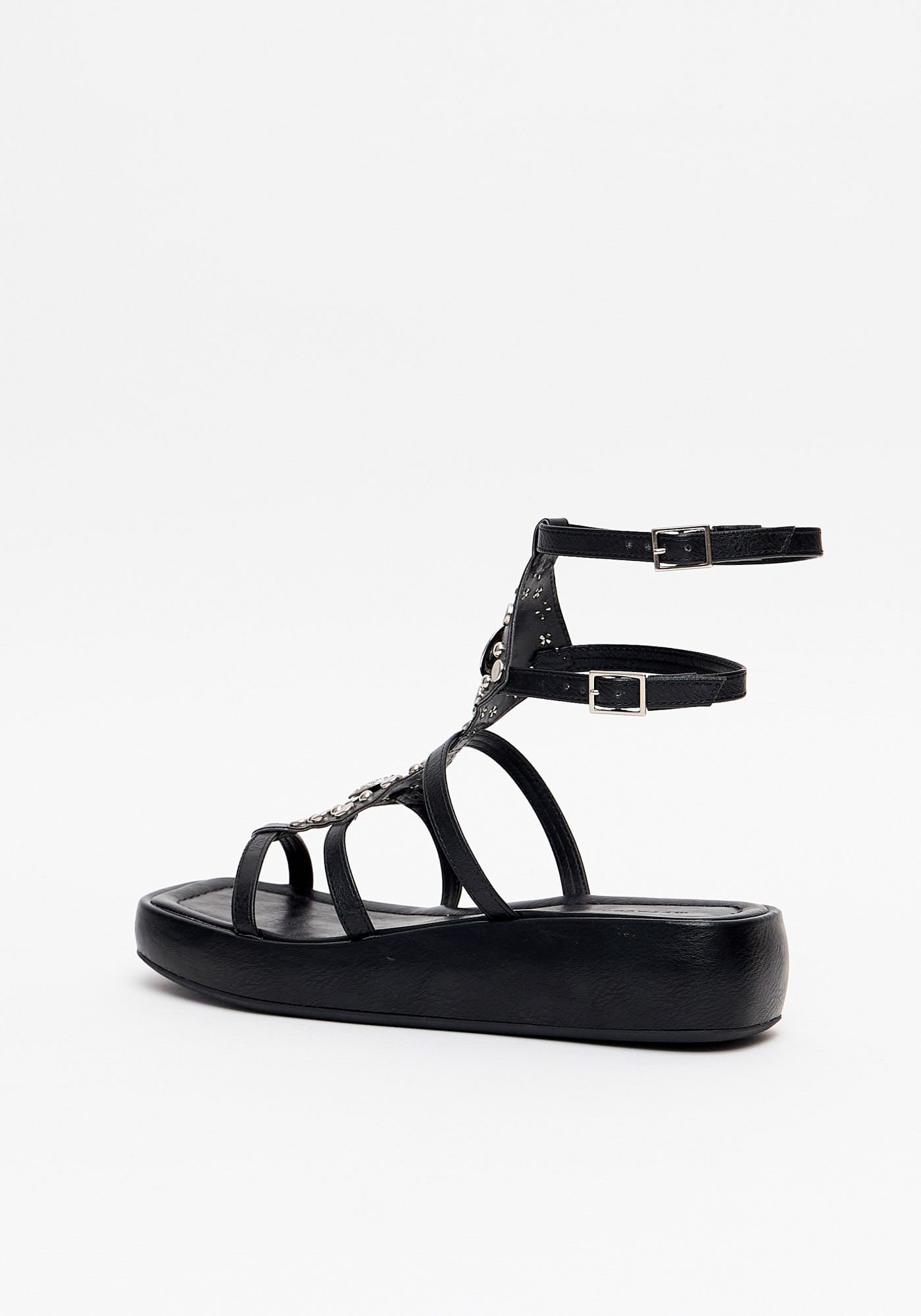 Sandália Flatform com Tiras Preto 4