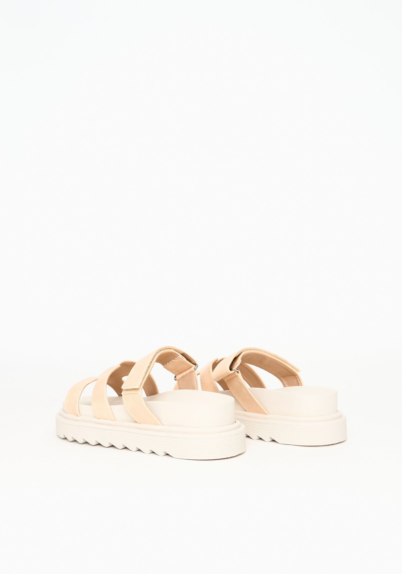 Sandália Flatform Com Tiras Bege 4