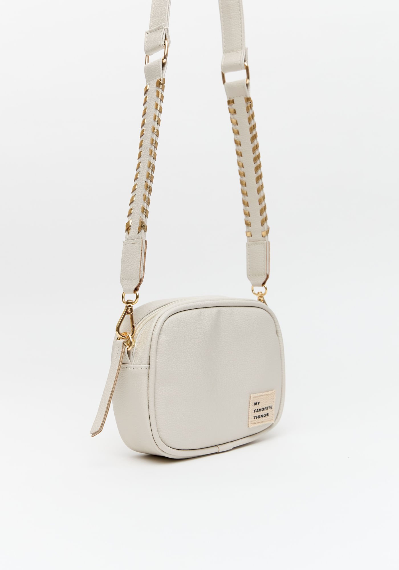 Bolsa Crossbody Com Alça Tramada Off White 3