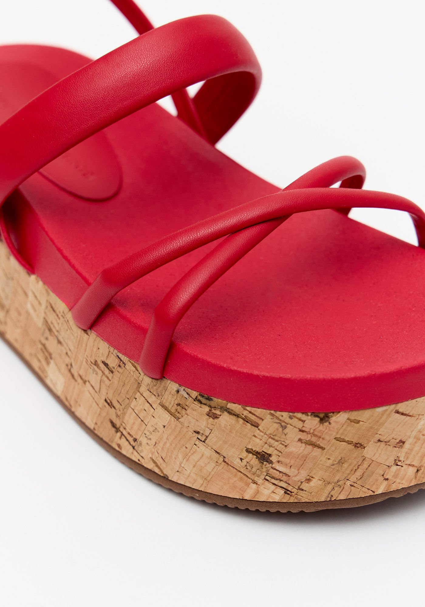 Sandália Anabela Cortiça Vermelho 3