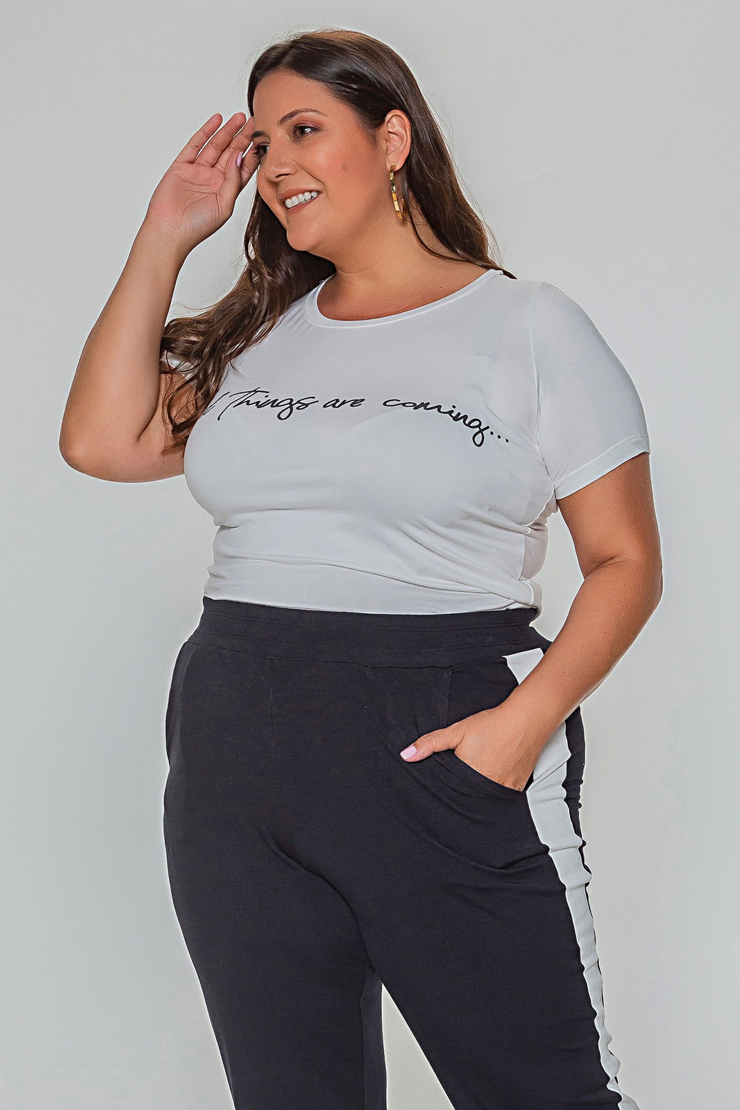 T-shirt coming plus size off white