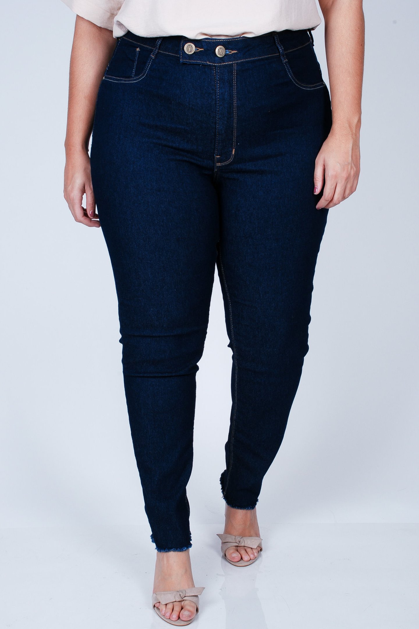 Calça skinny jeans plus size jeans blue Azul