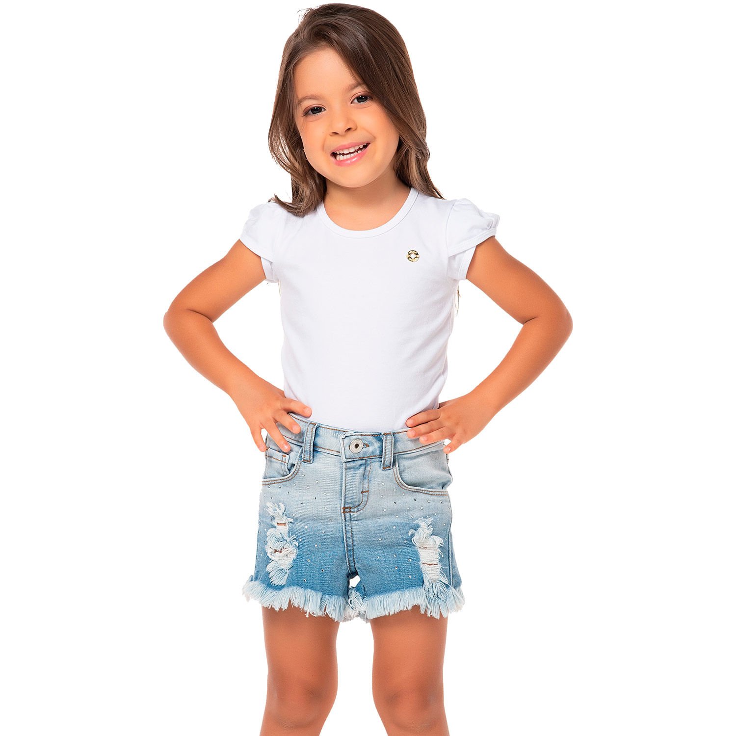 Short Jeans Infantil Feminino Mania Kids