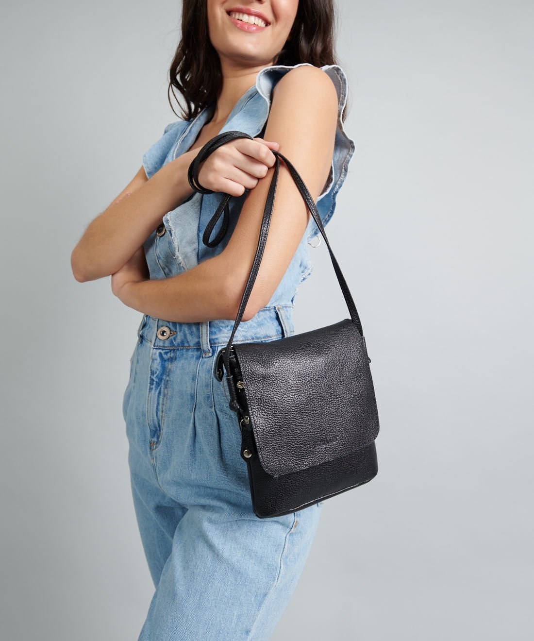 Bolsinha Duo Zip - Preto