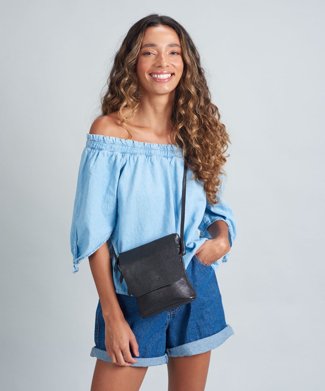 Bolsinha Duo Zip - Preto Preto 2