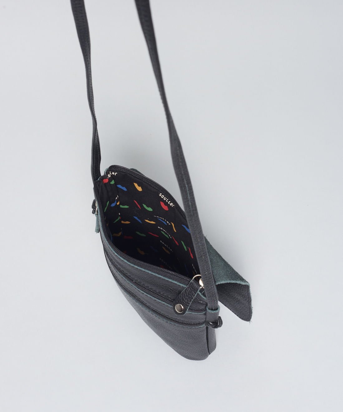 Bolsinha Duo Zip - Preto Preto 5