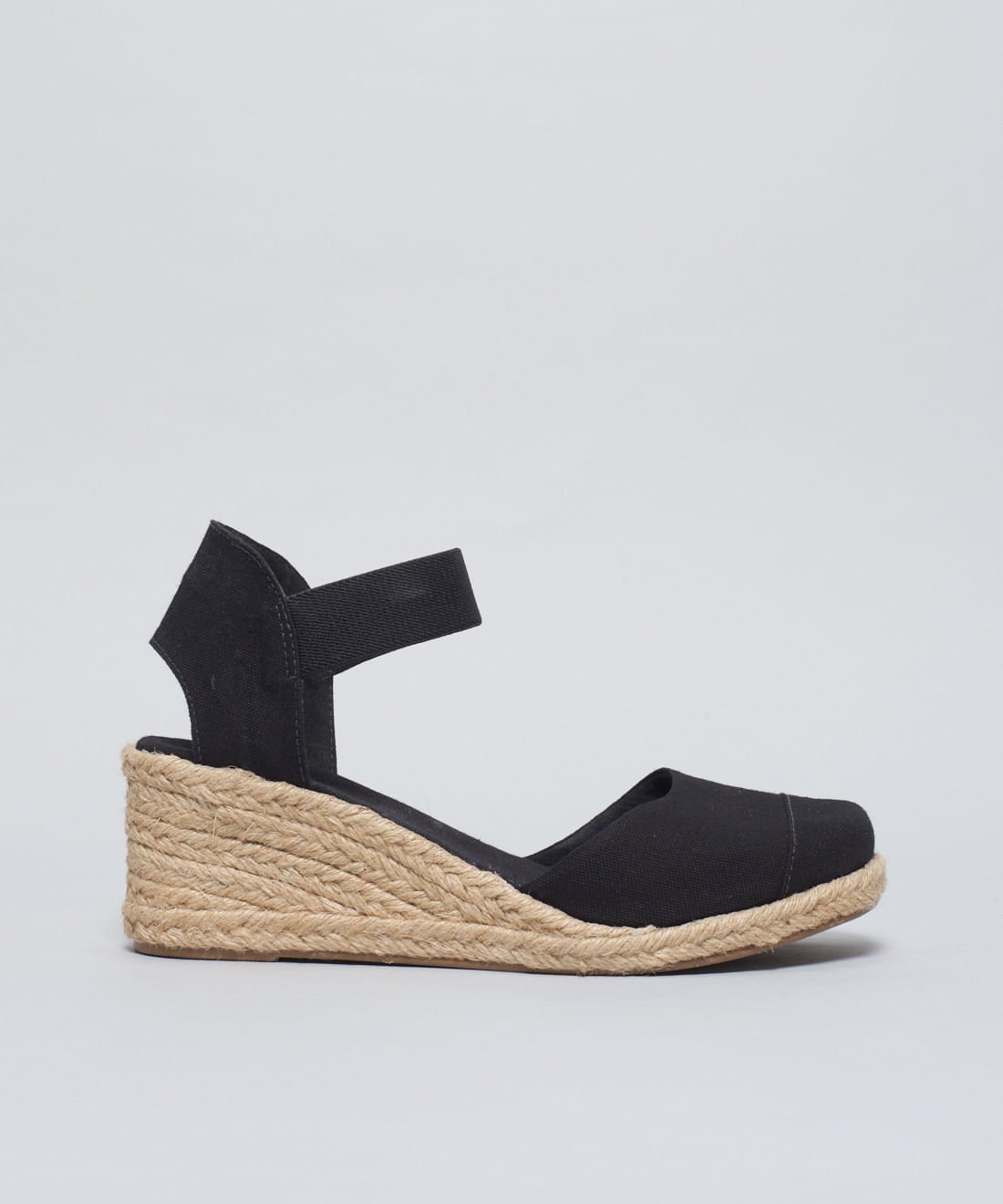 Anabela Fechada Elastico - Preto