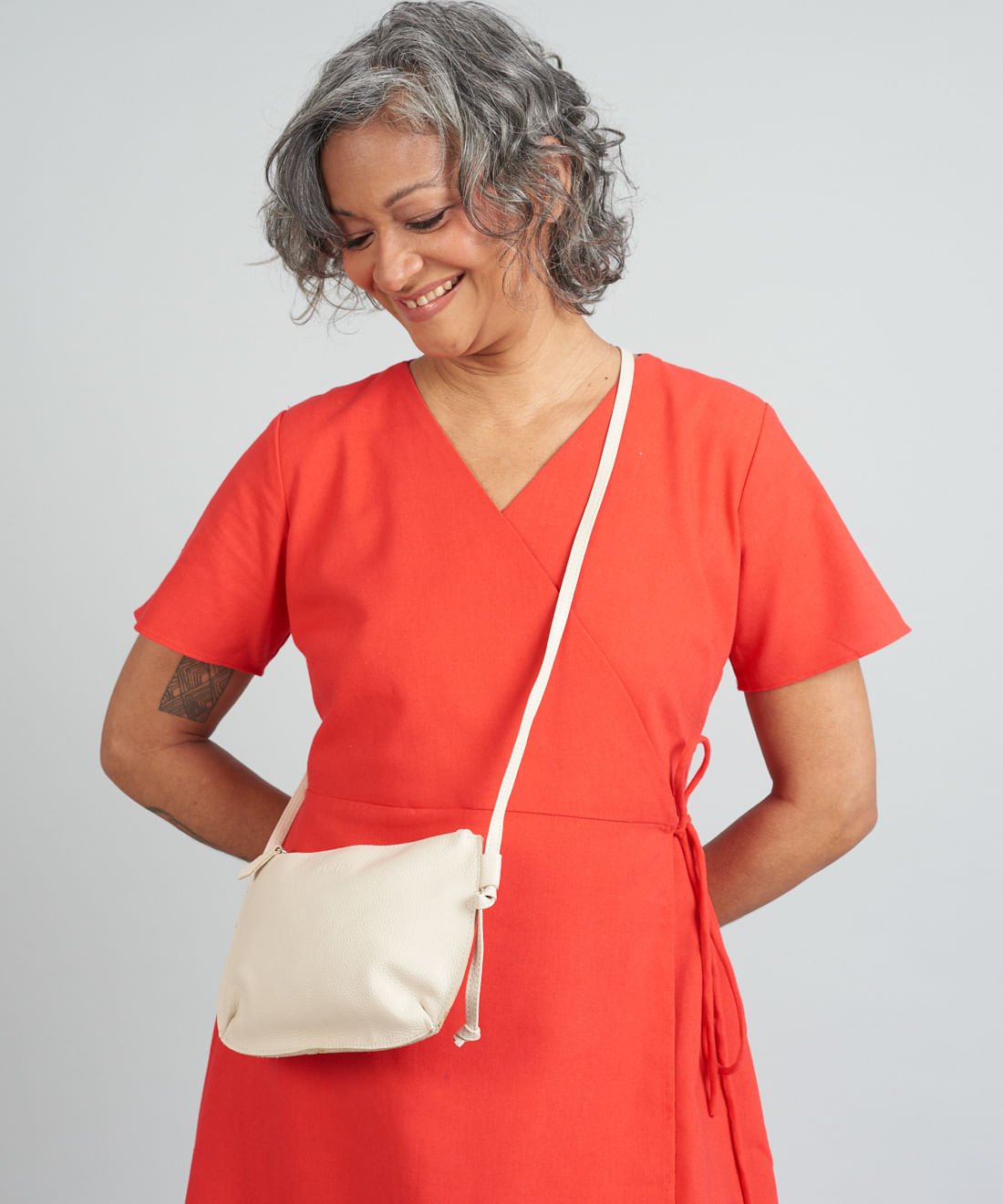 Bolsa Castanha De Couro - Offwhite Branco 1