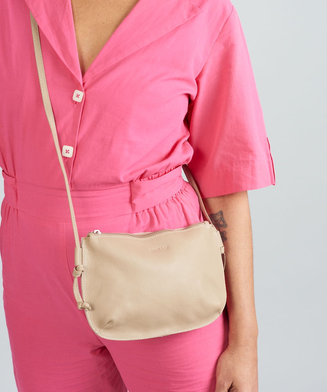 Bolsa Castanha De Couro - Offwhite Branco 2