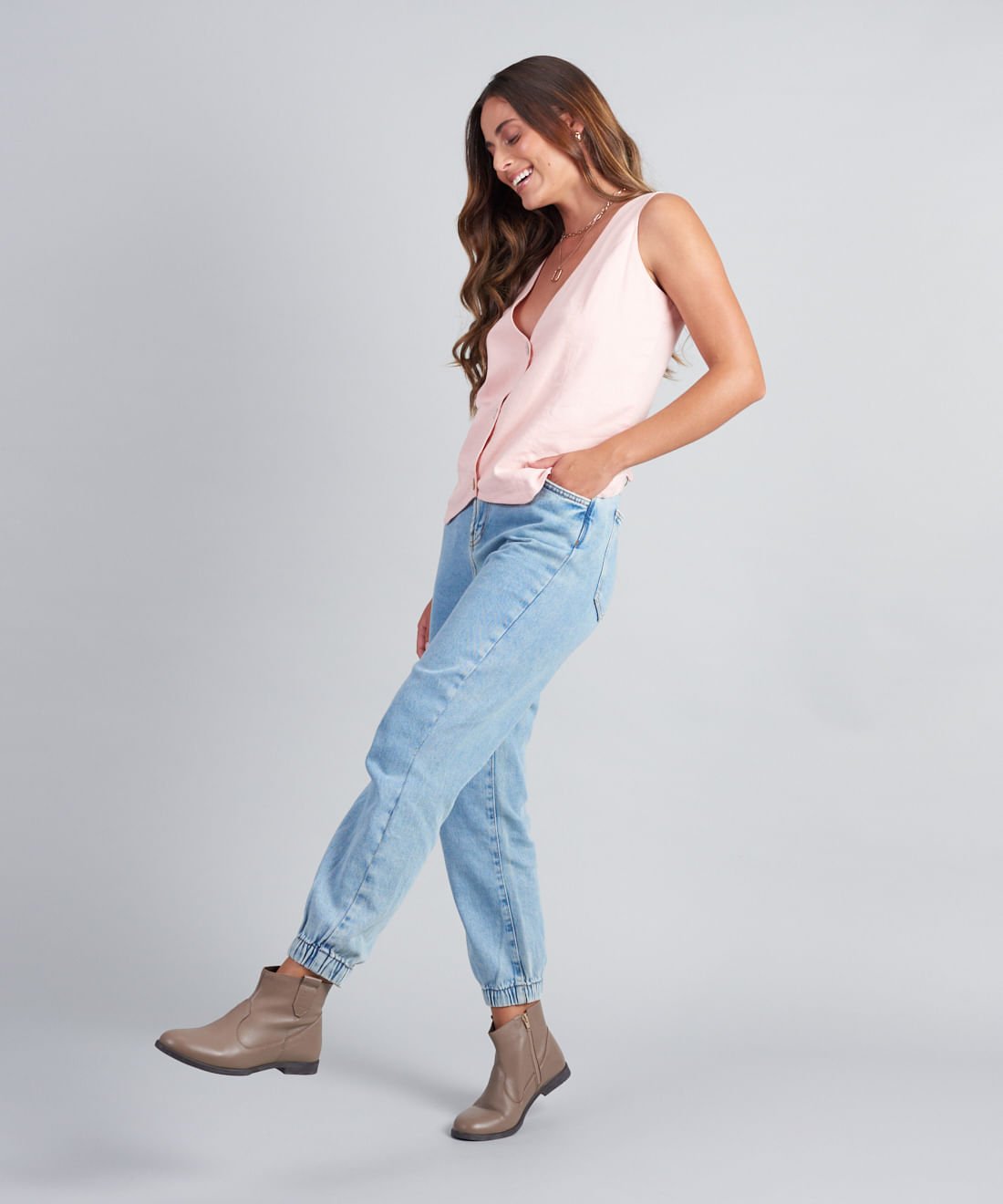 Bota Cano Curto Alice - Cinza Cinza 5