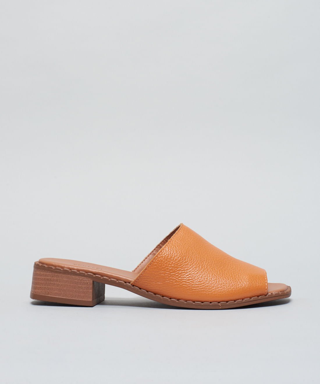 Mule Salto Couro - Cenoura Laranja 2