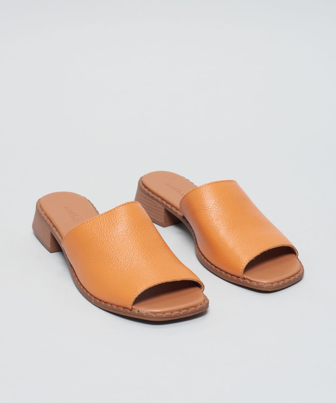 Mule Salto Couro - Cenoura Laranja 3