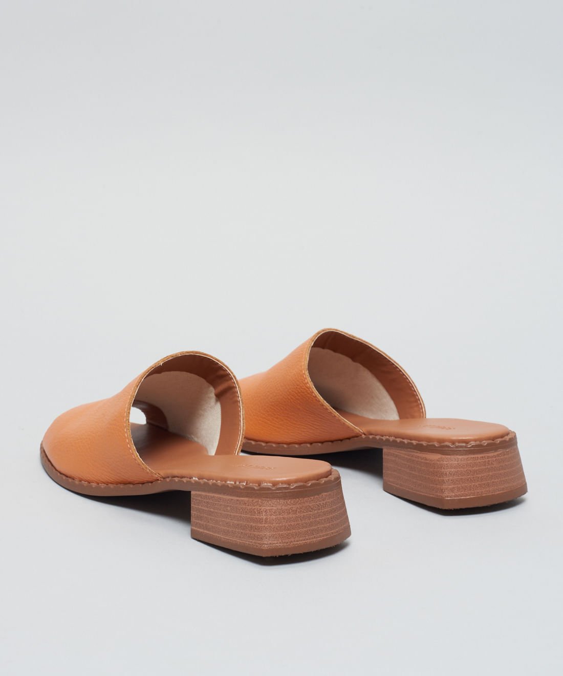 Mule Salto Couro - Cenoura Laranja 4