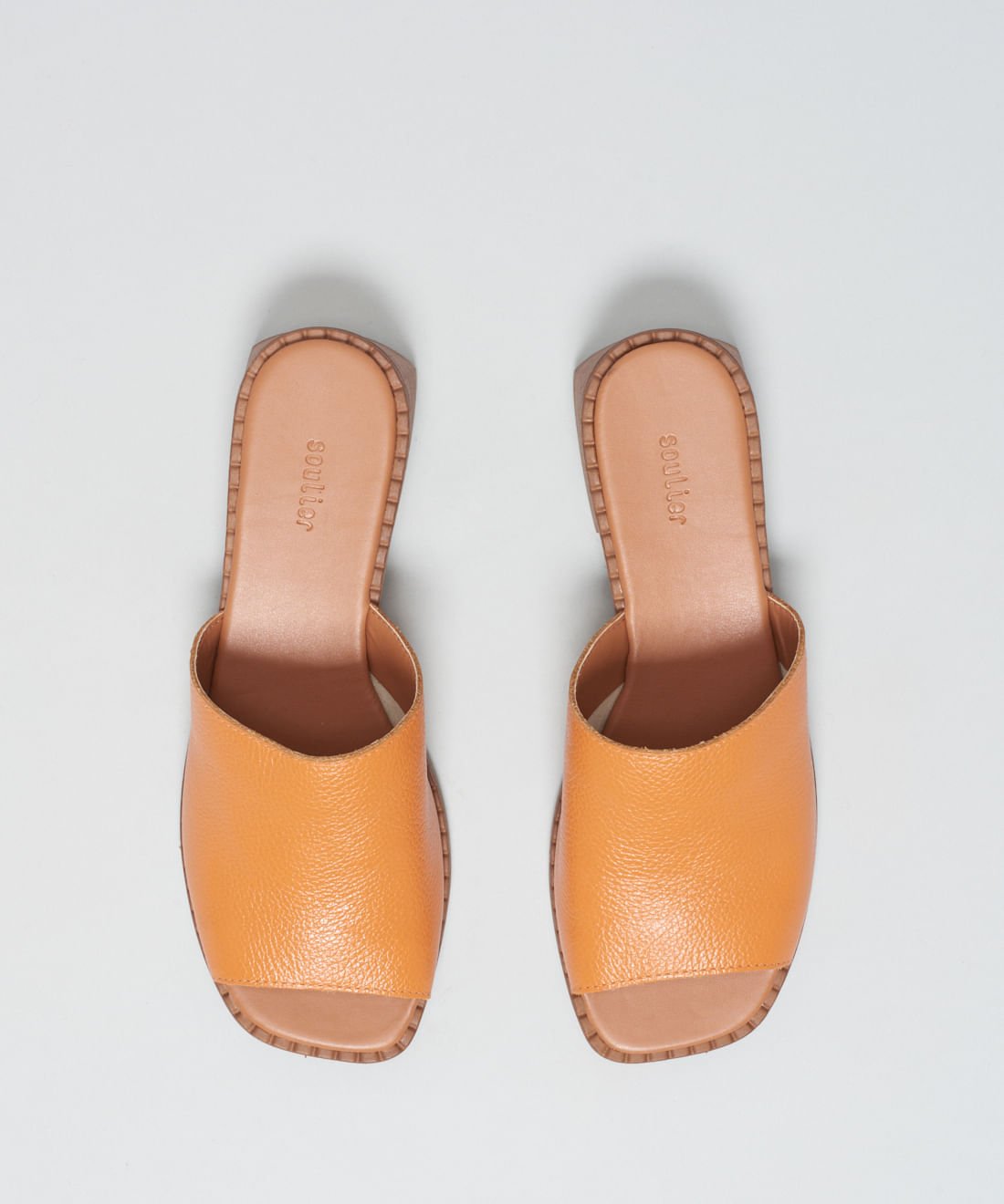 Mule Salto Couro - Cenoura Laranja 5