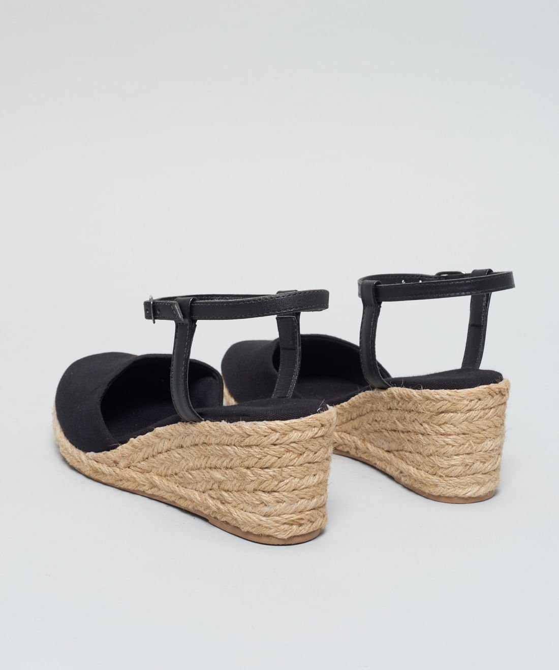 Anabela Fechada Lona - Preto Preto 3