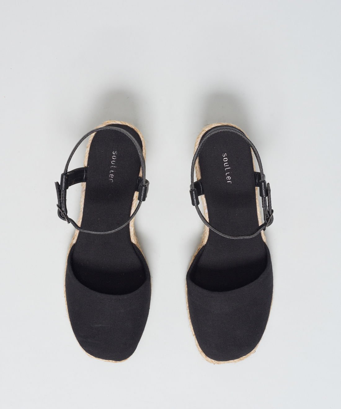 Anabela Fechada Lona - Preto Preto 4