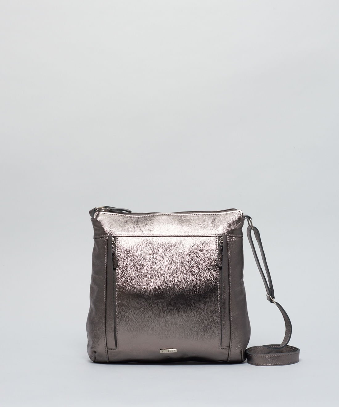 Bolsa m Couro Natália - Onix Prata 2