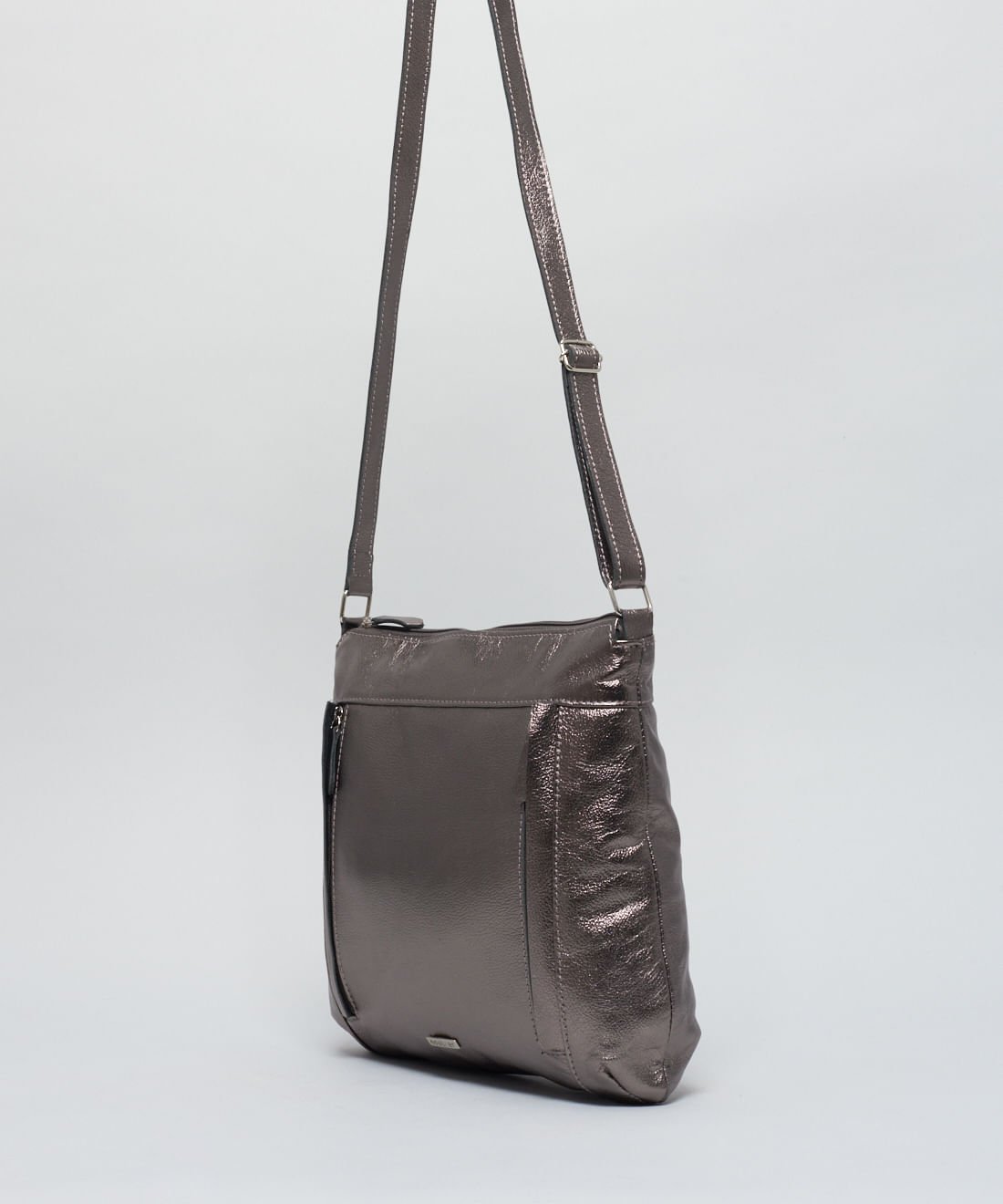 Bolsa m Couro Natália - Onix Prata 3