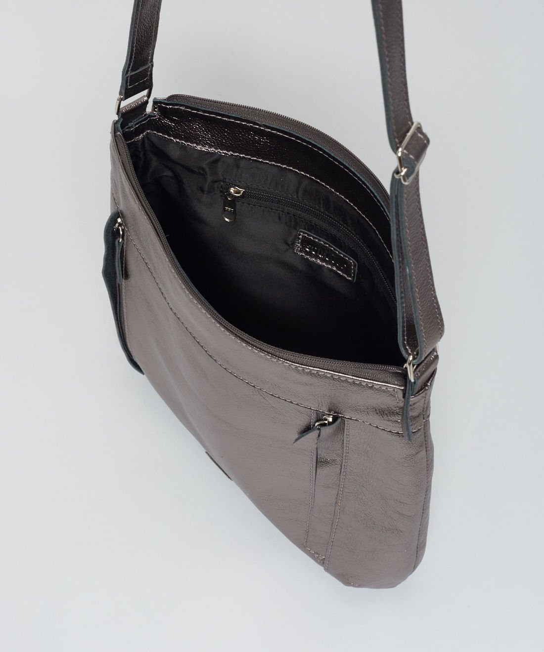 Bolsa m Couro Natália - Onix Prata 4
