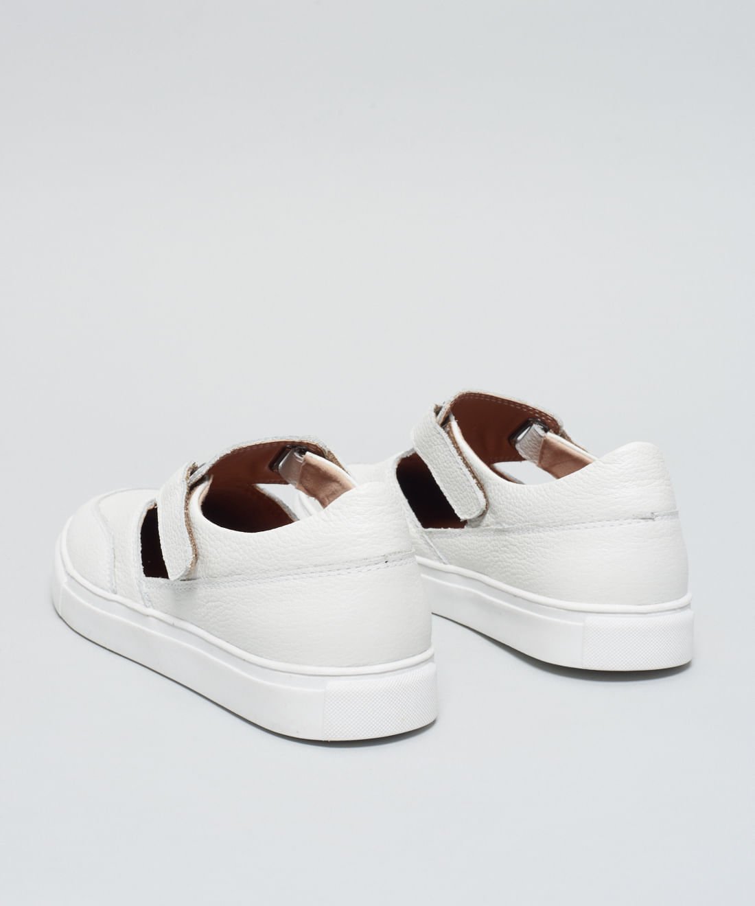 Tenis Couro Recorte Ilhoses - Branco Branco 3