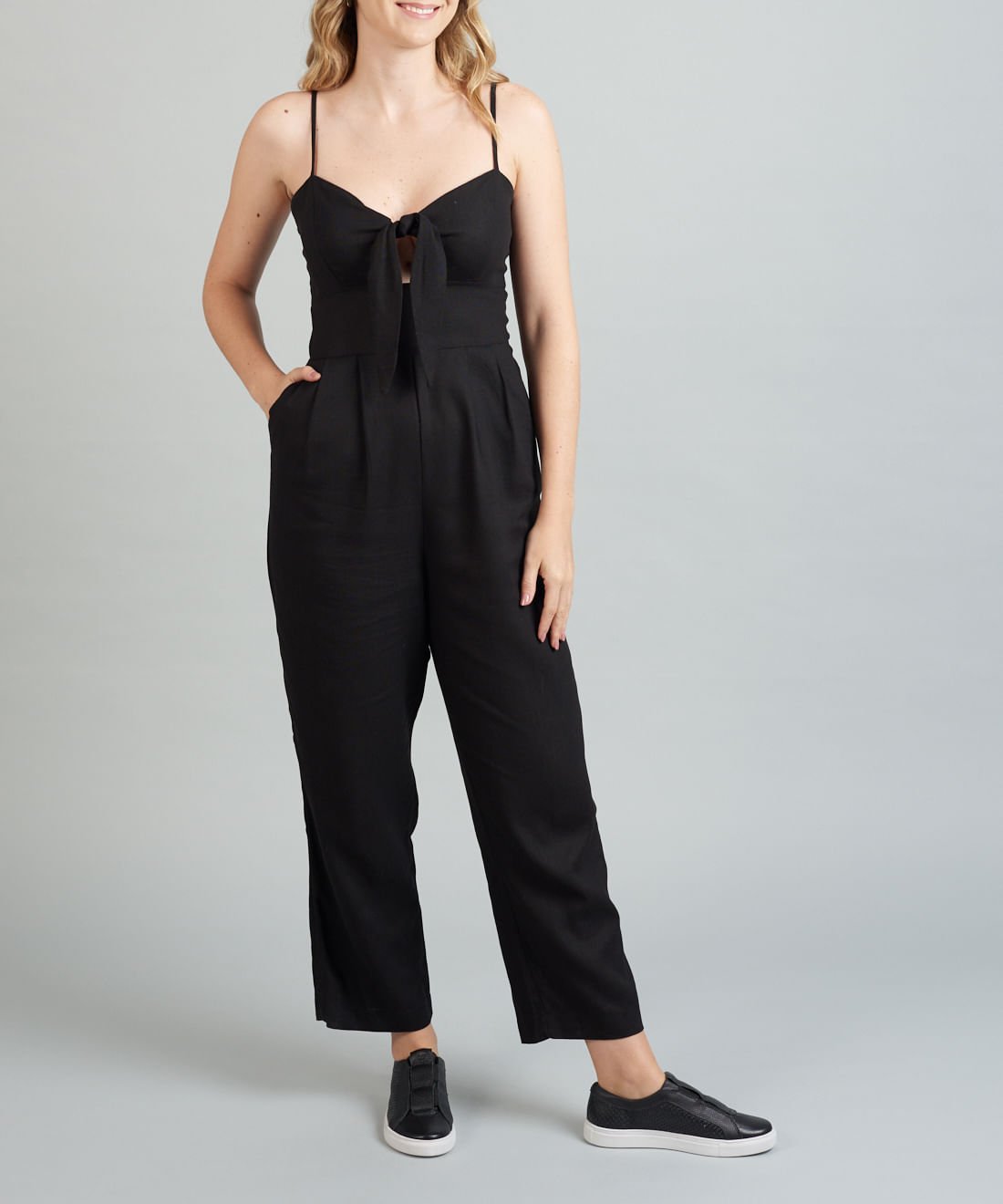 Tenis Elastico Perfuros - Preto Preto 5