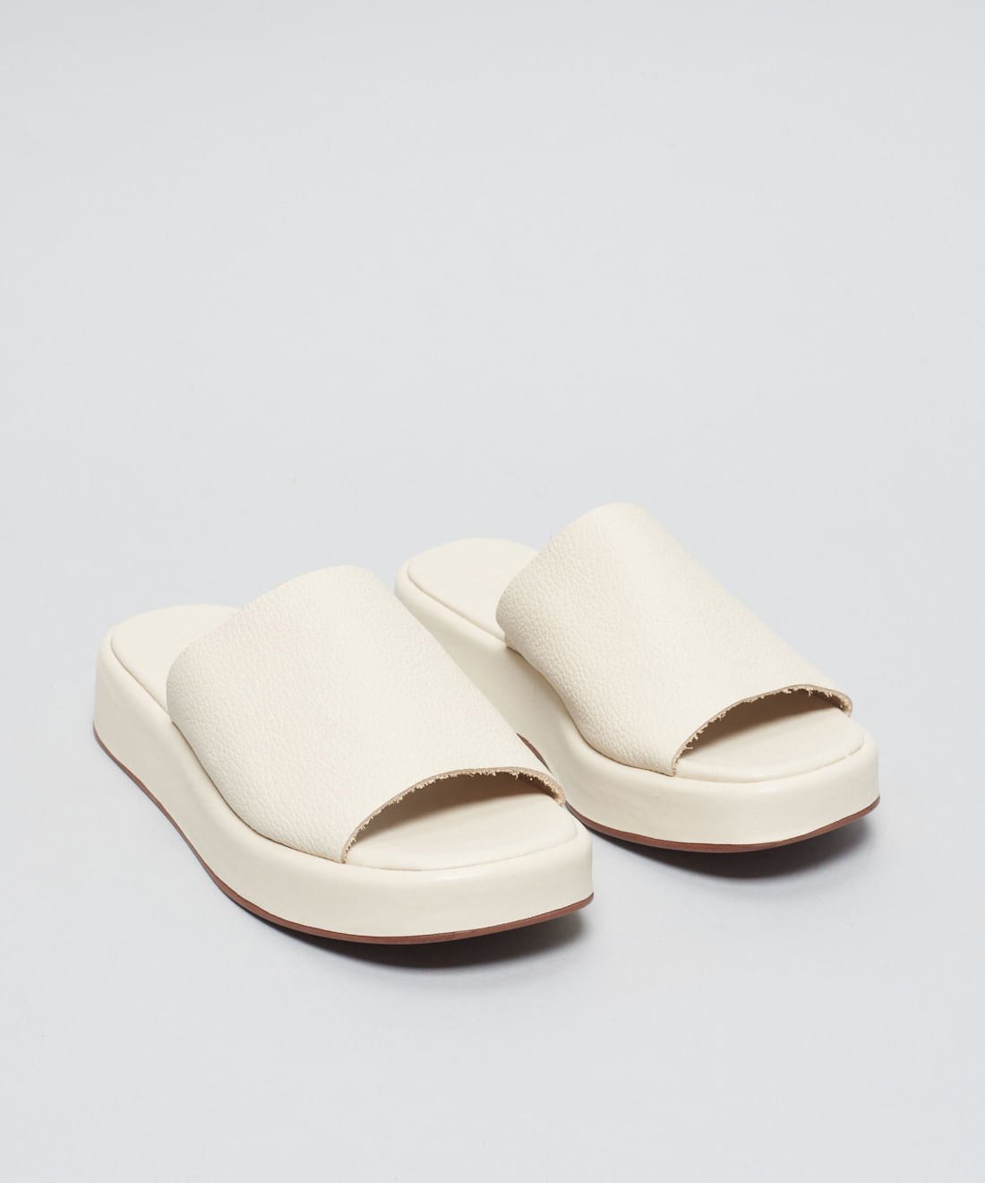 Flat Slide Couro - Offwhite Branco 2