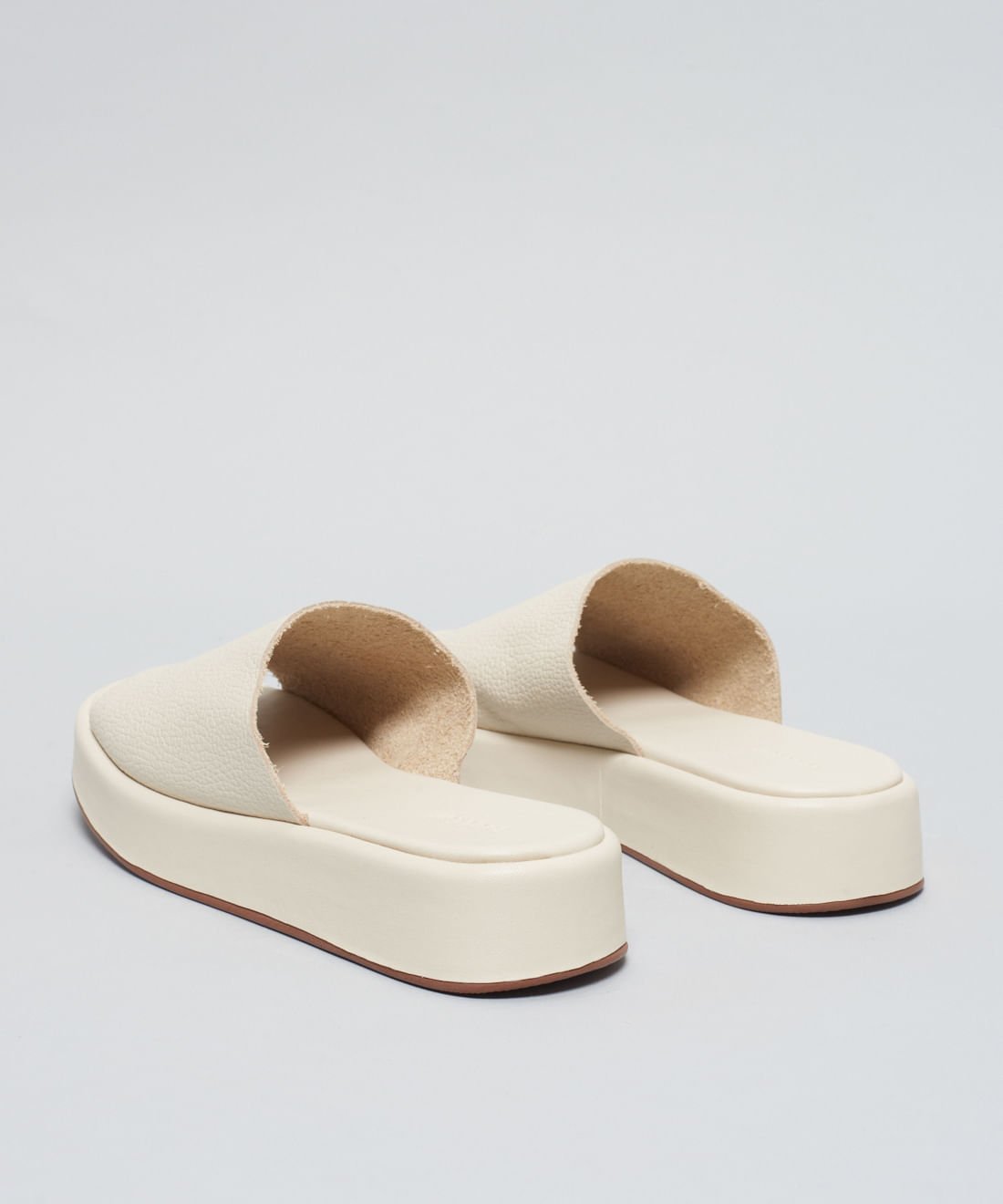 Flat Slide Couro - Offwhite Branco 3