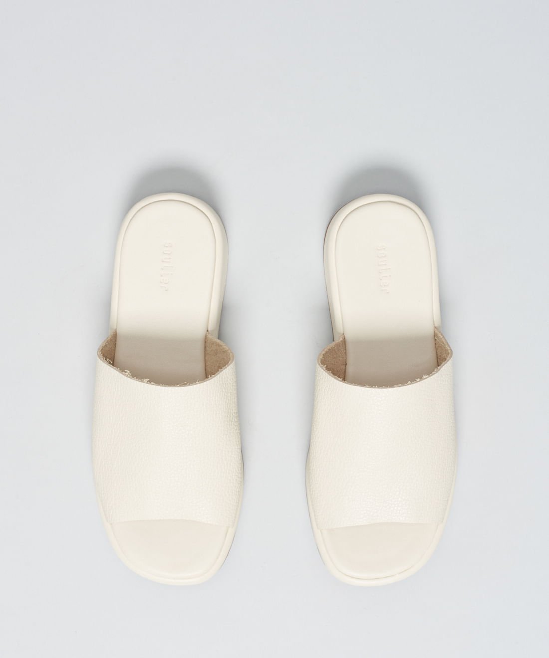Flat Slide Couro - Offwhite Branco 4