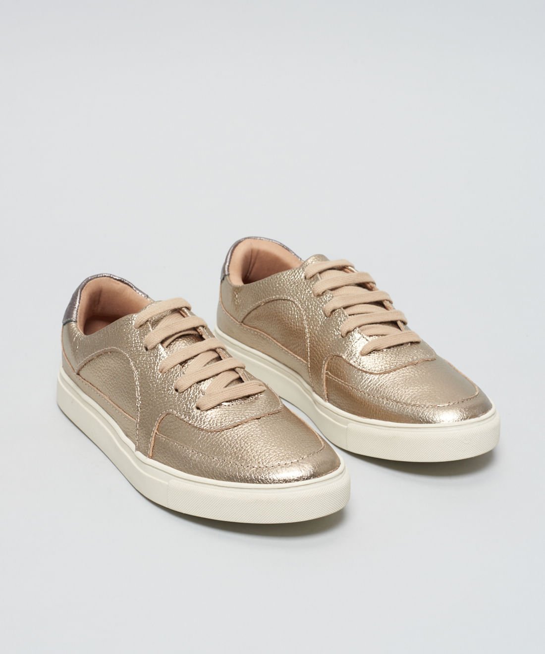 Tenis Couro Pepa Basico - Prata Velho Prata 3