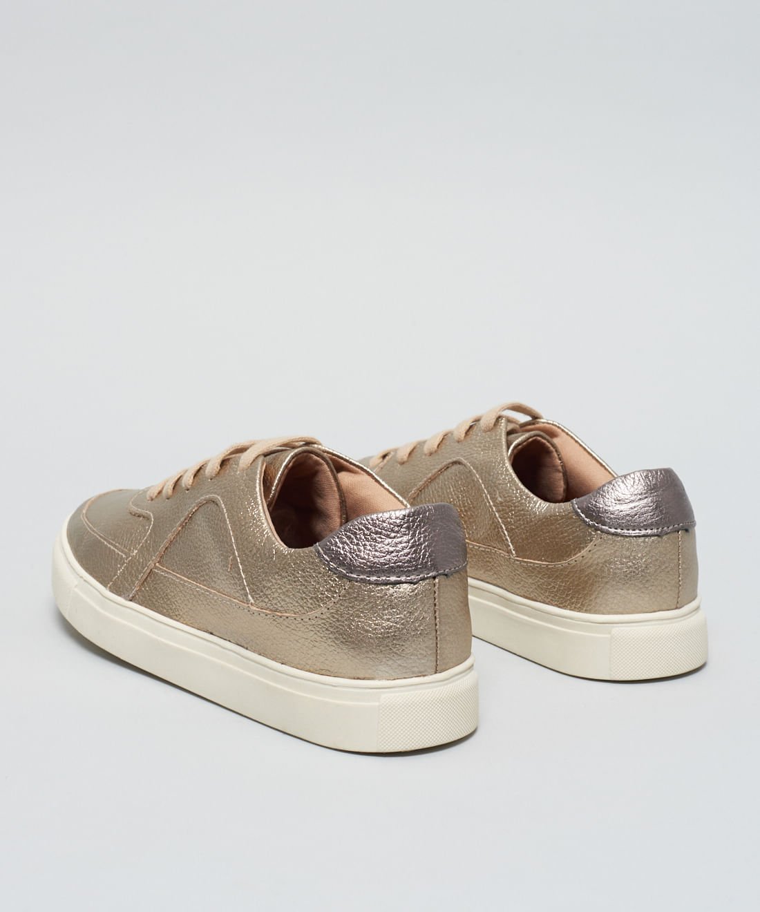 Tenis Couro Pepa Basico - Prata Velho Prata 4