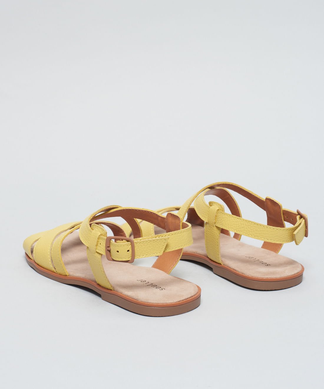 Rasteira Couro Duplo x - Amarelo Polen Amarelo 3