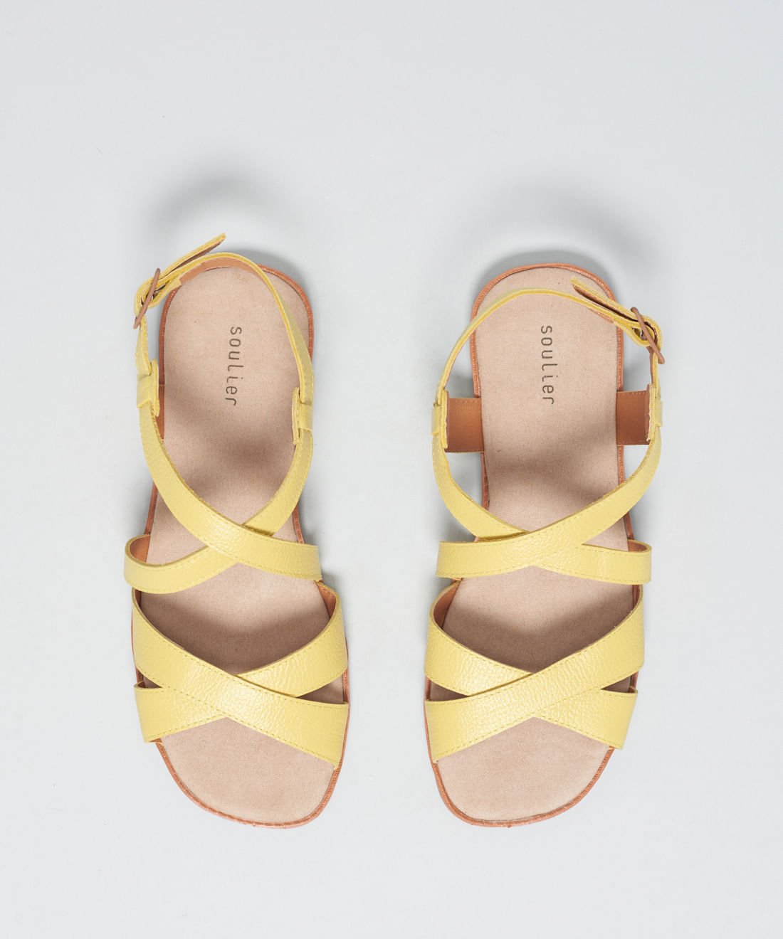 Rasteira Couro Duplo x - Amarelo Polen Amarelo 4