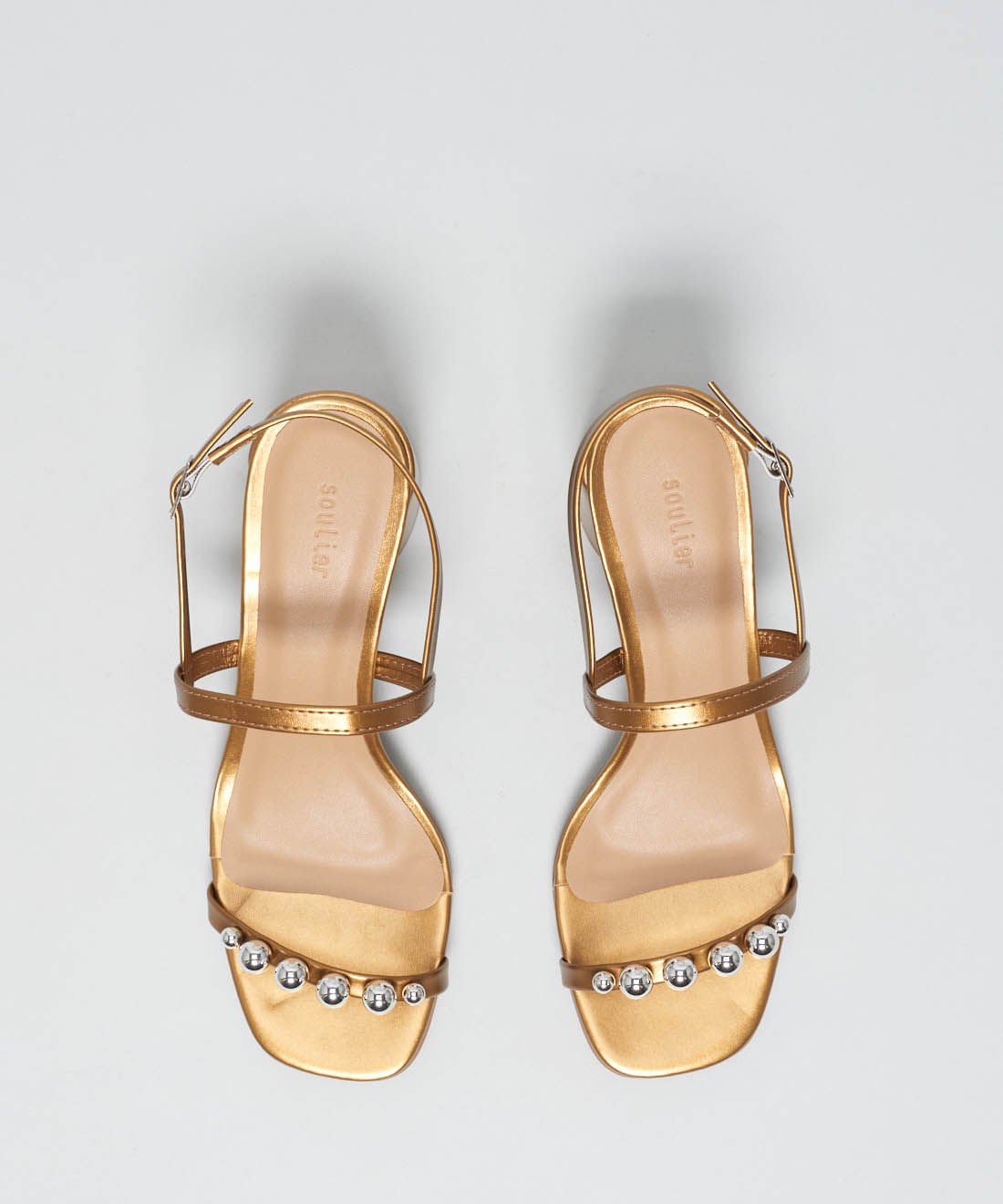 Sandalia Media Bolinha Metal - Bronze Marrom 4