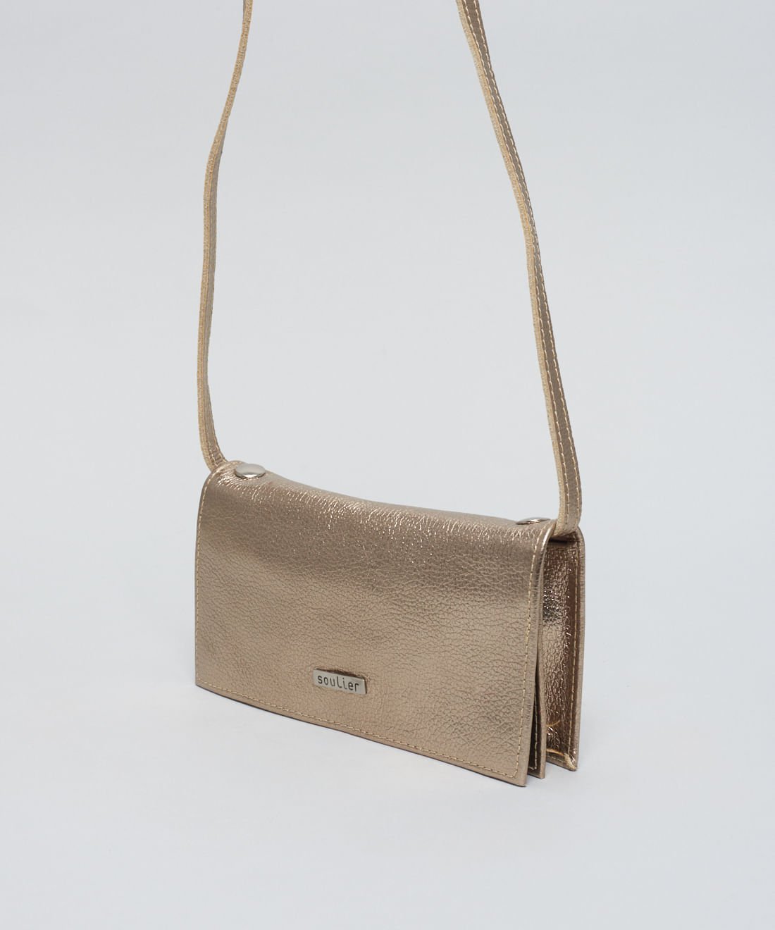 Carteira Alca Removivel Neo - Prata Velho Dourado 2