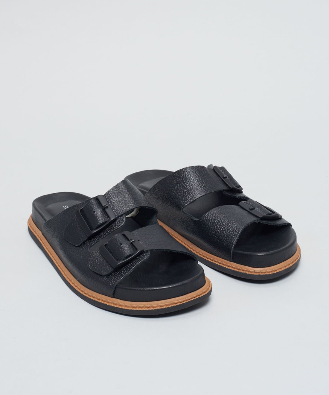 Rasteira Anatomica Vira - Preto Preto 2