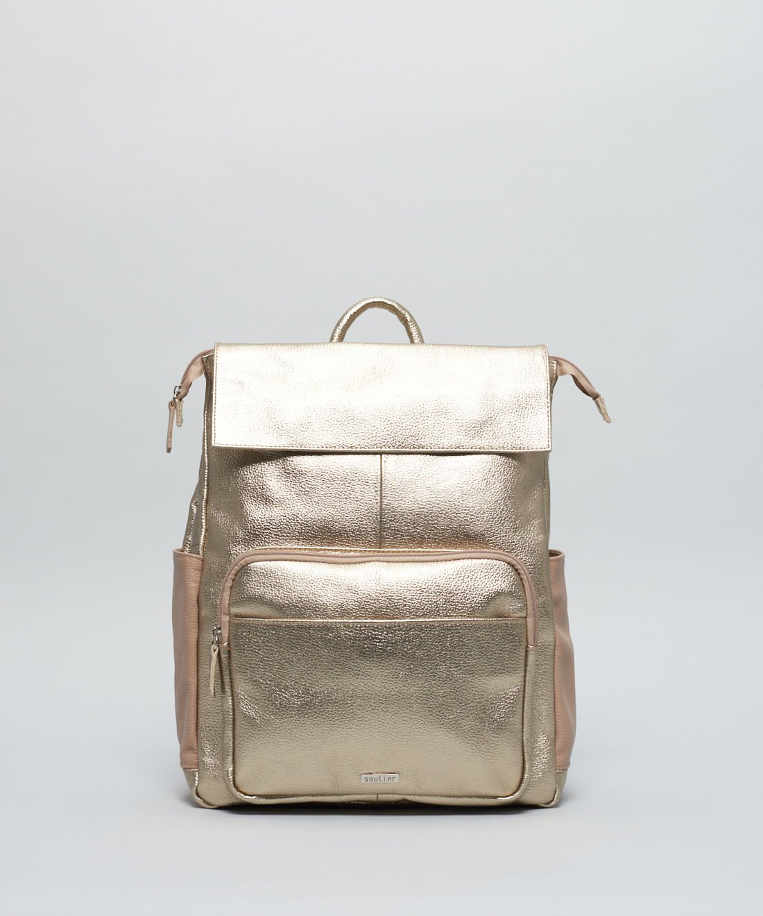 Mochila Couro Gabi - Prata Velho