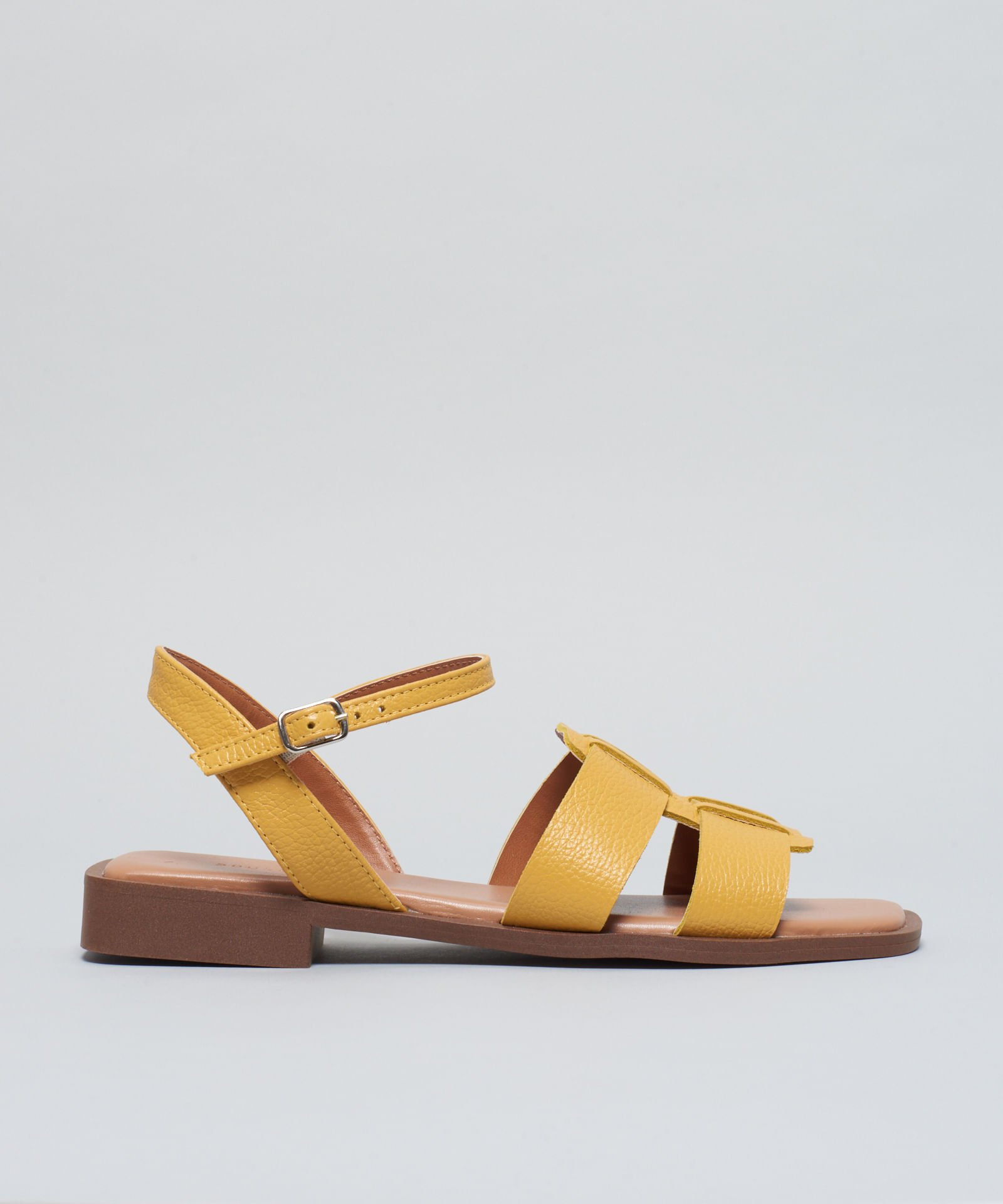 Rasteira Couro Pescador Duo - Mostarda