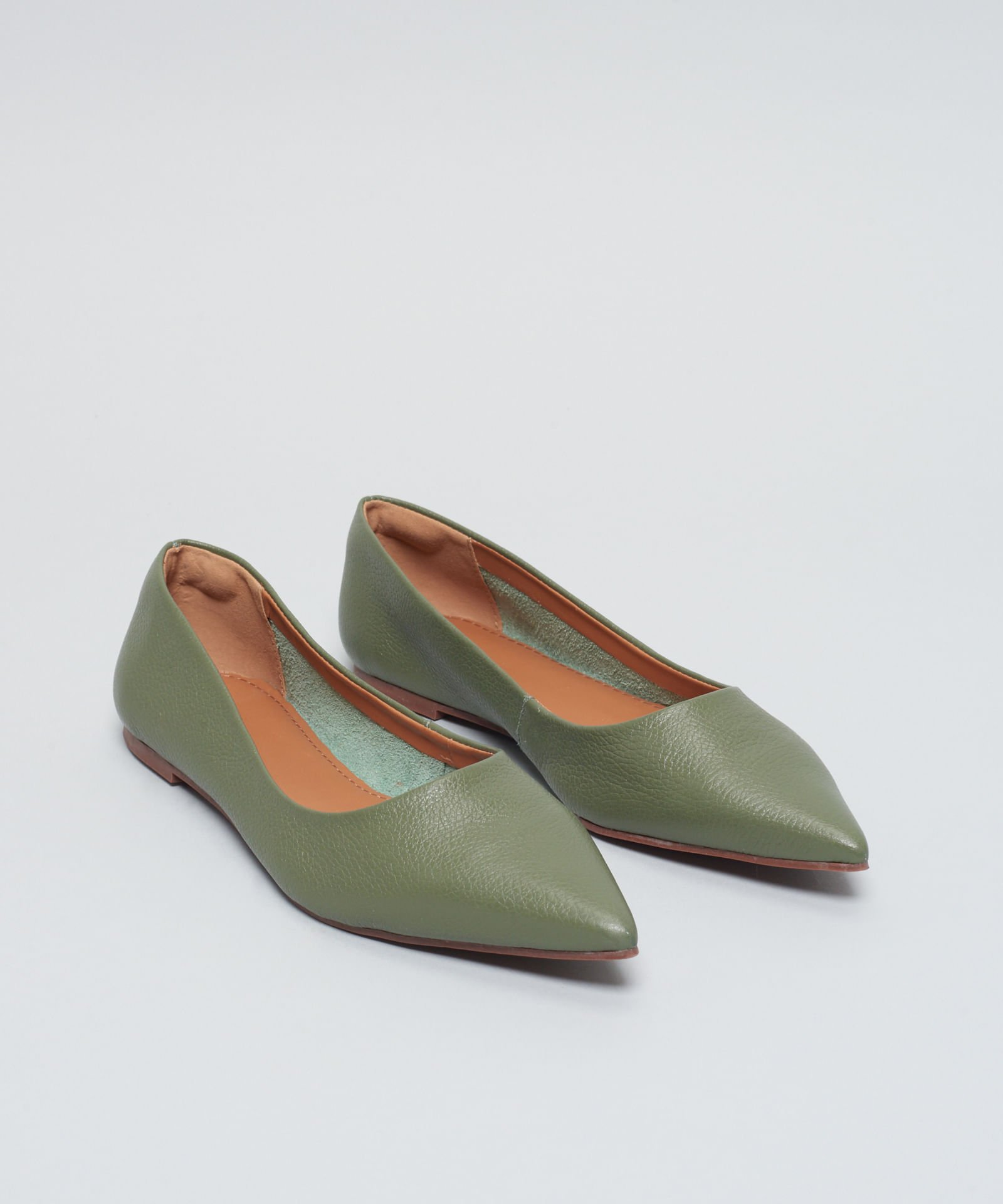 Sapatilha Couro Bico Fino - Verde Militar Verde Militar 2