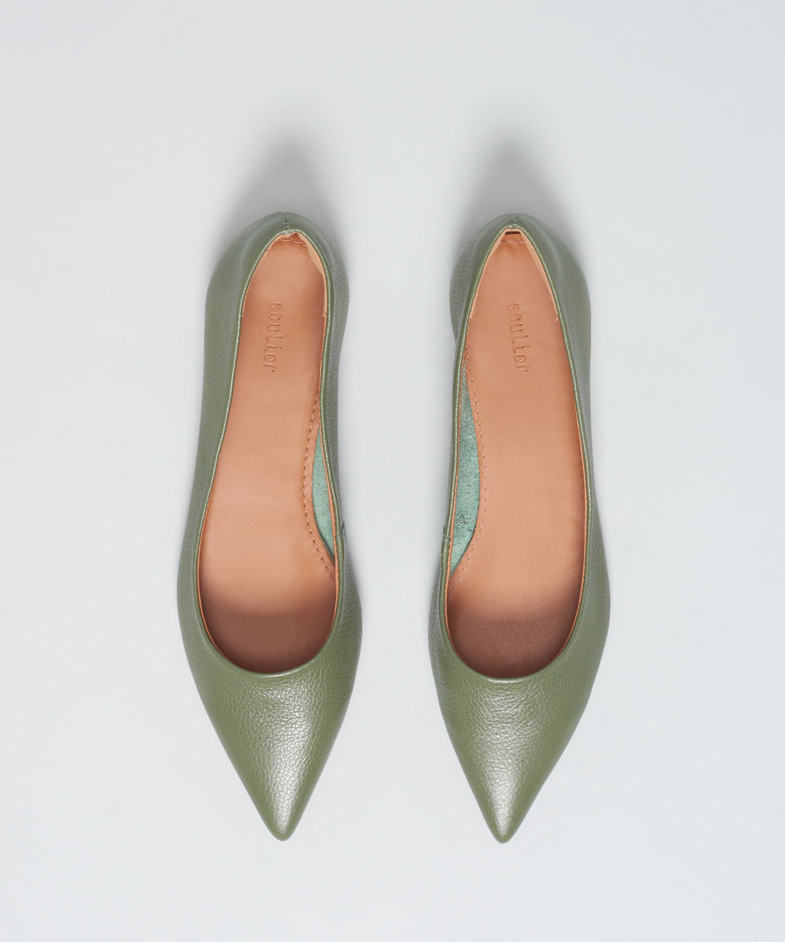 Sapatilha Couro Bico Fino - Verde Militar Verde Militar 4