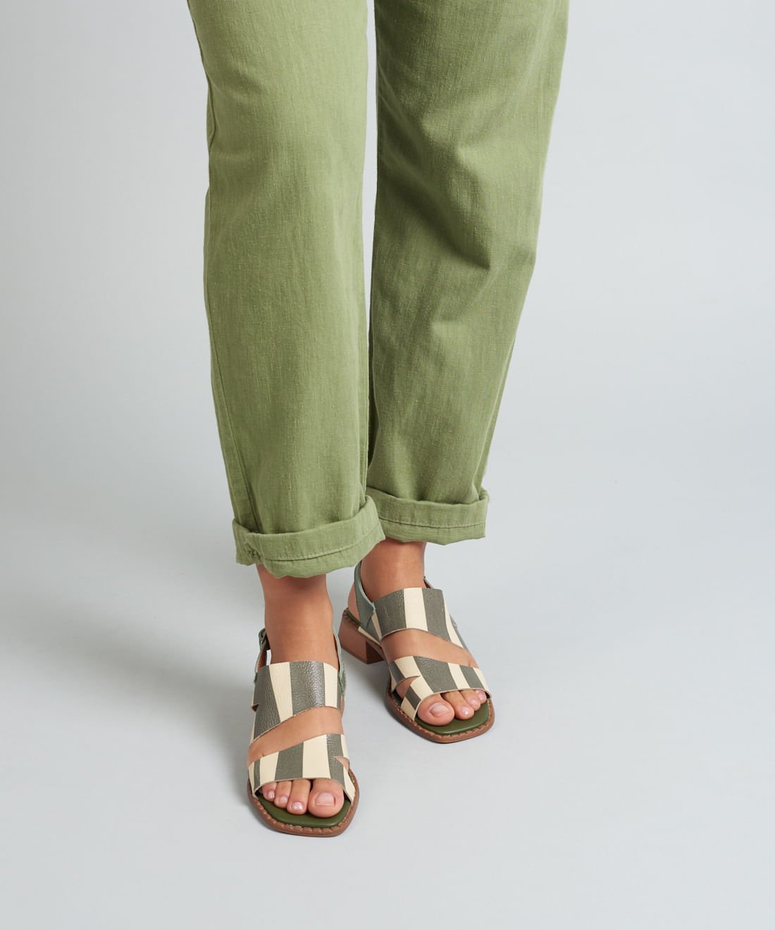 Sandalia Media Listra Bold - Listra Verde Militar Verde Militar 5