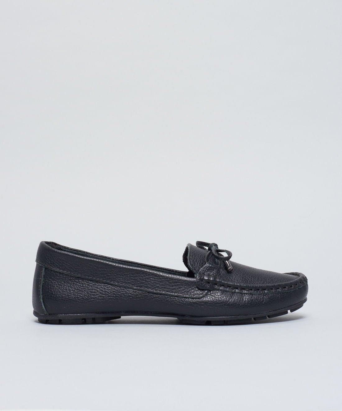 Mocassim Couro Detalhe - Preto Preto 1