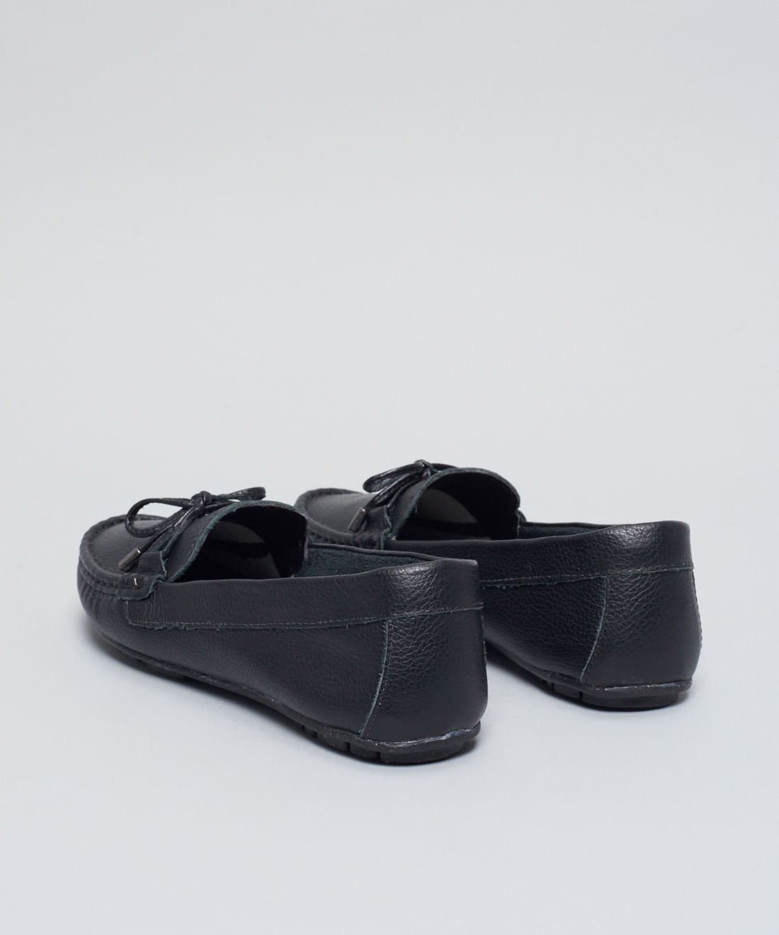 Mocassim Couro Detalhe - Preto Preto 3