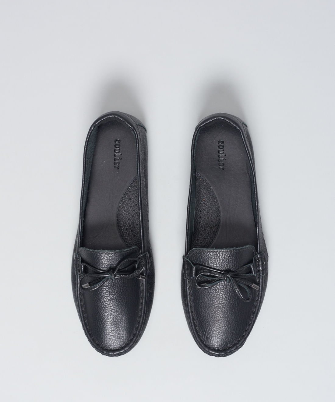Mocassim Couro Detalhe - Preto Preto 4